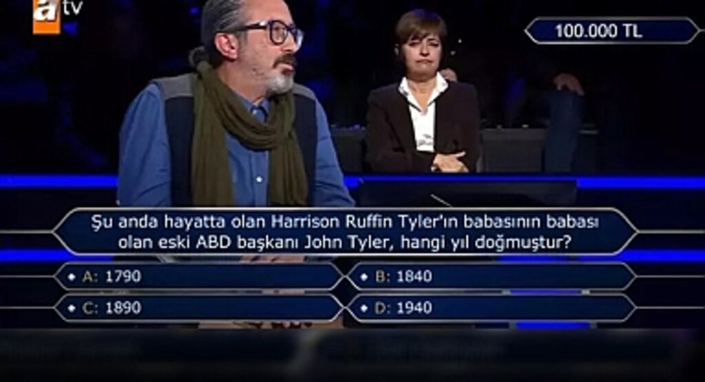 Kim Milyoner Olmak İster’de Tarih Sorusuyla Zihinler Zorlandı: Eski ABD Başkanı John Tyler Hangi Yıl Doğdu?