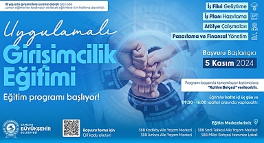Samsun Büyükşehir Belediyesi'nden Ücretsiz Girişimcilik Eğitimi