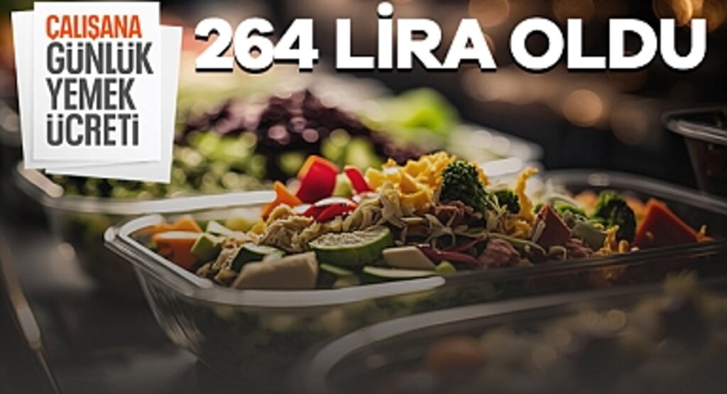 2025’te Günlük Yemek Ücreti 264 Lira Oldu