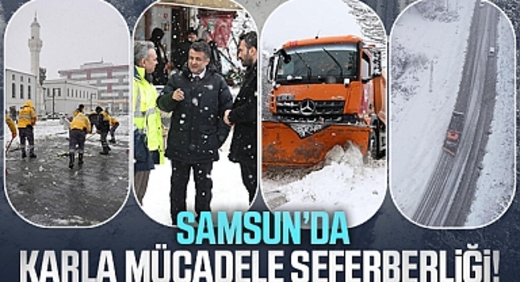 Samsun’da Karla Mücadele Seferberliği! Büyükşehir Ekipleri 7/24 Sahada