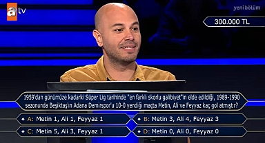 Kim Milyoner Olmak İster'de 300 Bin TL’lik Soru: Beşiktaş’ın Tarihi Galibiyetindeki Golleri Kim Attı?
