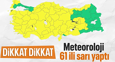 İçişleri Bakanlığı’ndan Sarı Kodlu Uyarı: Samsun Dahil 61 İl Alarmda