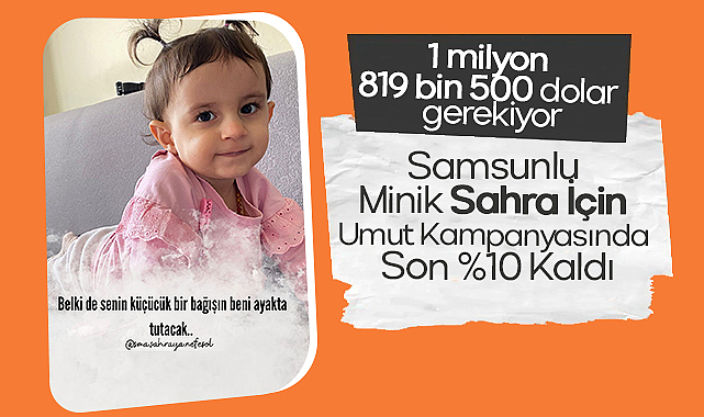 Samsunlu Minik Sahra İçin Umut Kampanyasında Son %10 Kaldı