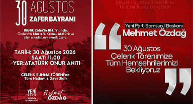 Yeni Parti Samsun’dan Zafer Bayramı Çağrısı: 104. Yılda Çelenk Töreninde Buluşuyoruz