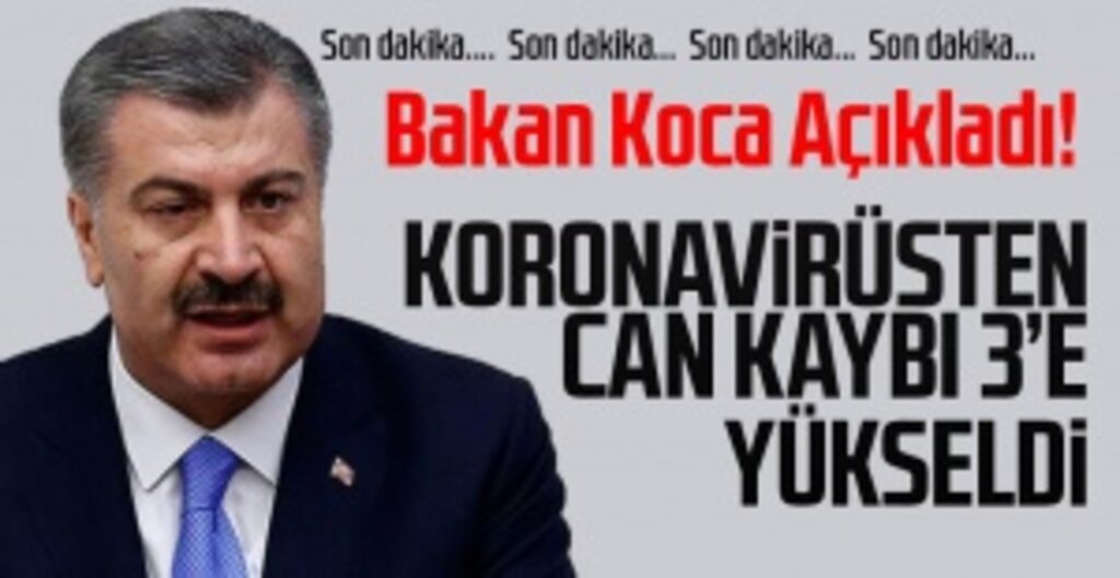 Sağlık Bakanı Koca: COVID-19'dan Kaybedilen 3. Vaka
