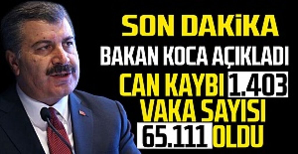 Türkiye'de Kovid-19 Nedeniyle Can Kaybı 1.403'e Yükseldi