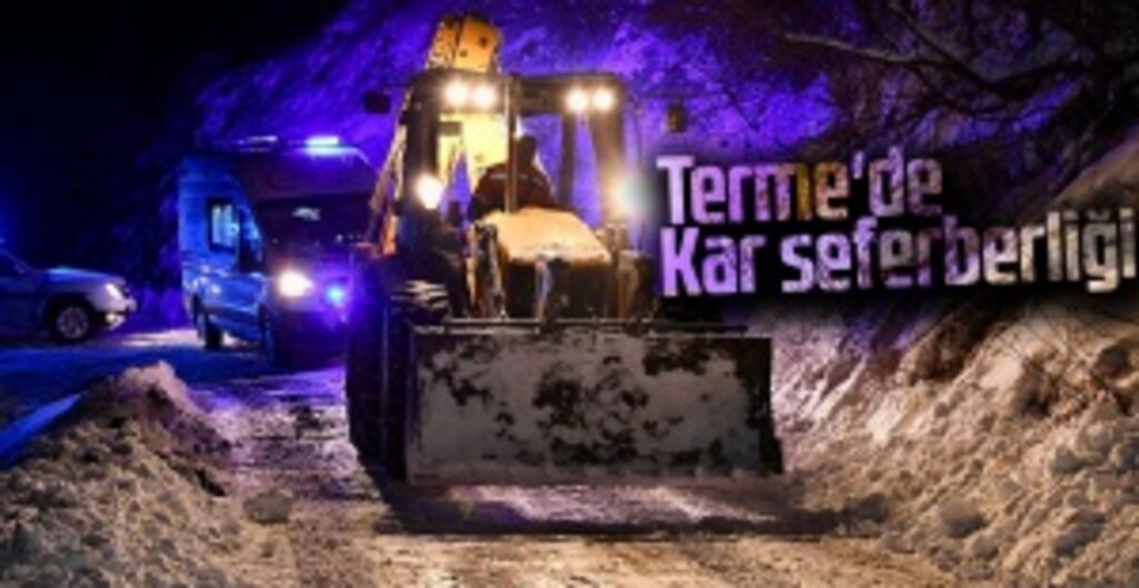 Terme Belediyesi Karla Mücadelede 3 Gün Boyunca Aralıksız Çalıştı