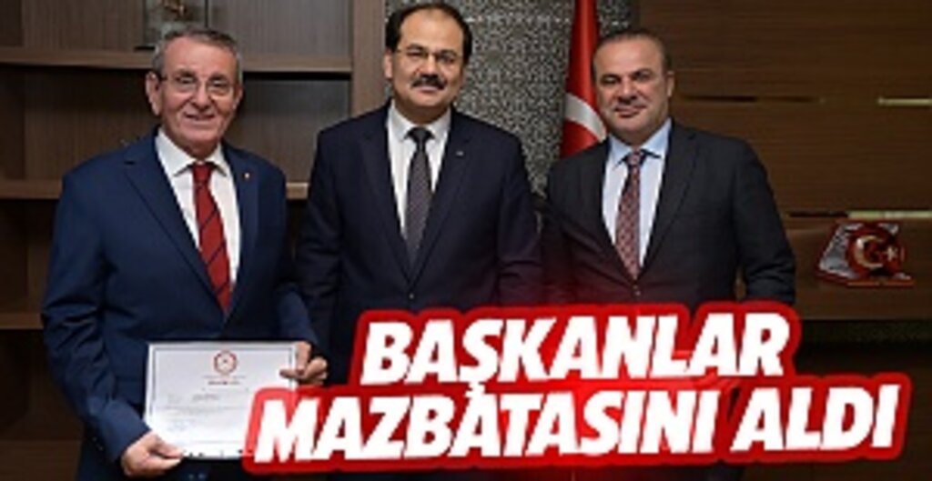 Başkanlar mazbatasını aldı