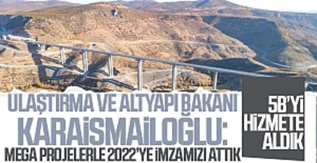 Ulaştırma Ve Altyapı Bakanı Karaismailoğlu: Mega Projelerle 2022’ye İmzamızı Attık